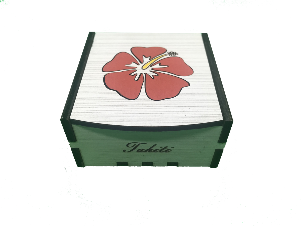 Coffret bois hibiscus, VARUA PACIFIC