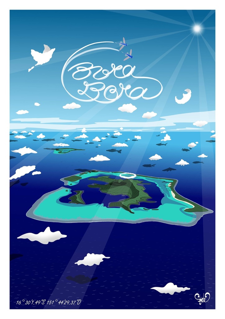 Poster A5 BORA BORA, OCEAN SYDE