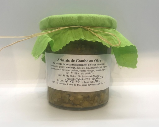 Achards de gombo 250g, SAVEURS DE MOOREA