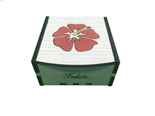 Coffret bois hibiscus, VARUA PACIFIC